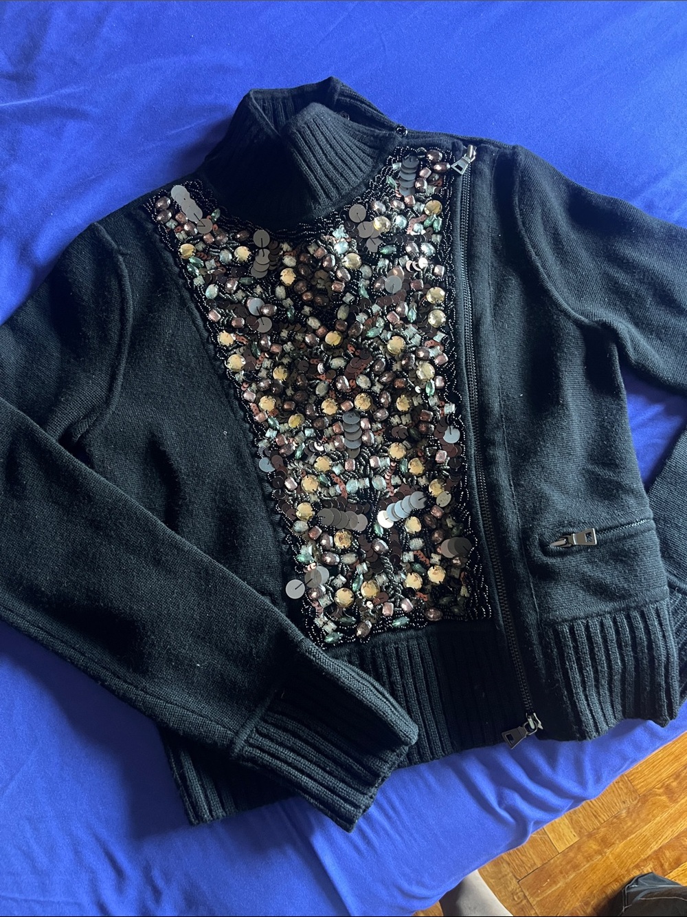 Diane Von Furstenberg Moto Zip Cardigan